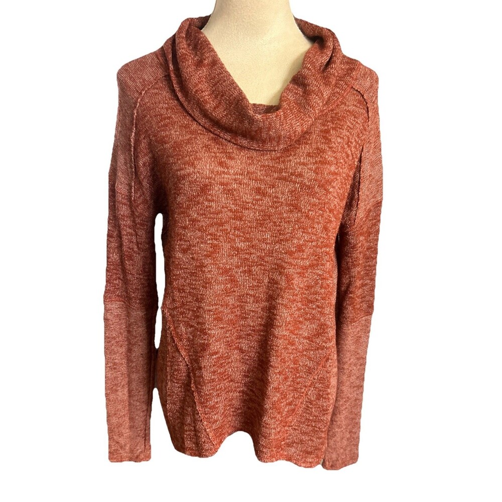 We The Free People  Women M Rust Sweater Knit Cowl Neck Long Sleeves Preppy
